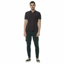 Campus Sutra Men Striped Polo Neck T-Shirt -Campus Sutra Shop 6007497 ALT3