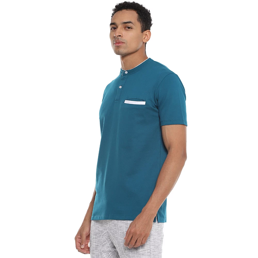 Campus Sutra Men Solid Mandarin Collar T-Shirt 4 Campus Sutra Men Solid Mandarin Collar T-Shirt - Image 2