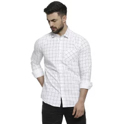 Campus Sutra Men Flat Collar Checkered Shirt