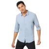Campus Sutra Men Flat Collar Solid Full Sleeve Shirt -Campus Sutra Shop 6022074