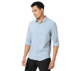 Campus Sutra Men Flat Collar Solid Full Sleeve Shirt -Campus Sutra Shop 6022074 ALT2
