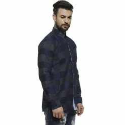 Campus Sutra Men Flat Collar Checkered Shirt -Campus Sutra Shop 6022105 ALT3