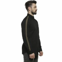 Campus Sutra Men Mandarin Collar Solid Shirt -Campus Sutra Shop 6022124 ALT3