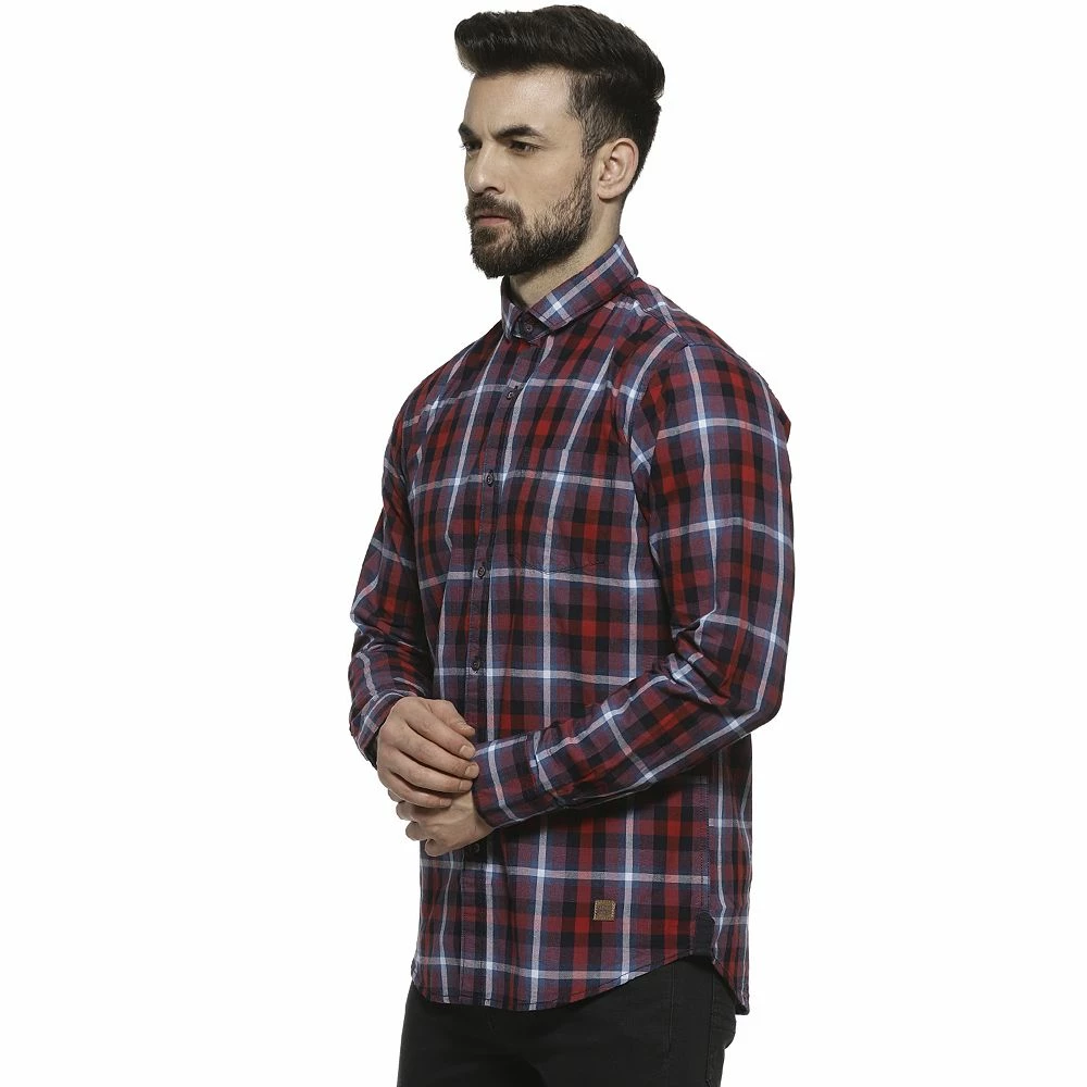 Campus Sutra Men Flat Collar Plaid Full Sleeve Shirt 4 Campus Sutra Men Flat Collar Plaid Full Sleeve Shirt - Image 2