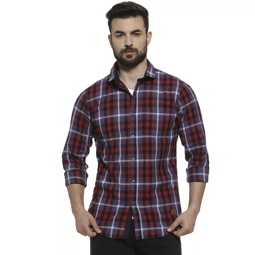 Campus Sutra Men Flat Collar Plaid Full Sleeve Shirt 6 Campus Sutra Men Flat Collar Plaid Full Sleeve Shirt - Image 4