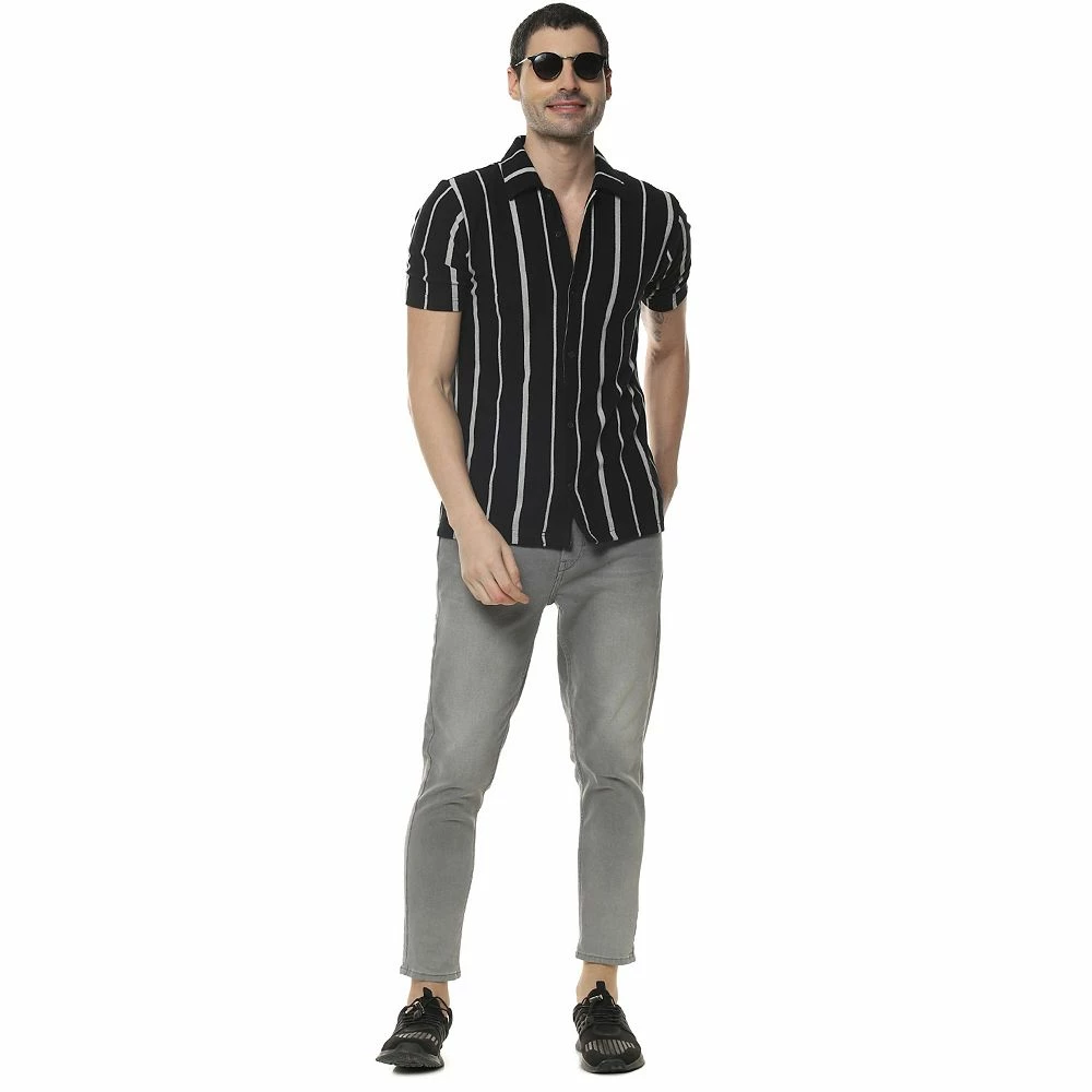 Campus Sutra Men Flat Collar Striped Shirt 3 Campus Sutra Men Flat Collar Striped Shirt