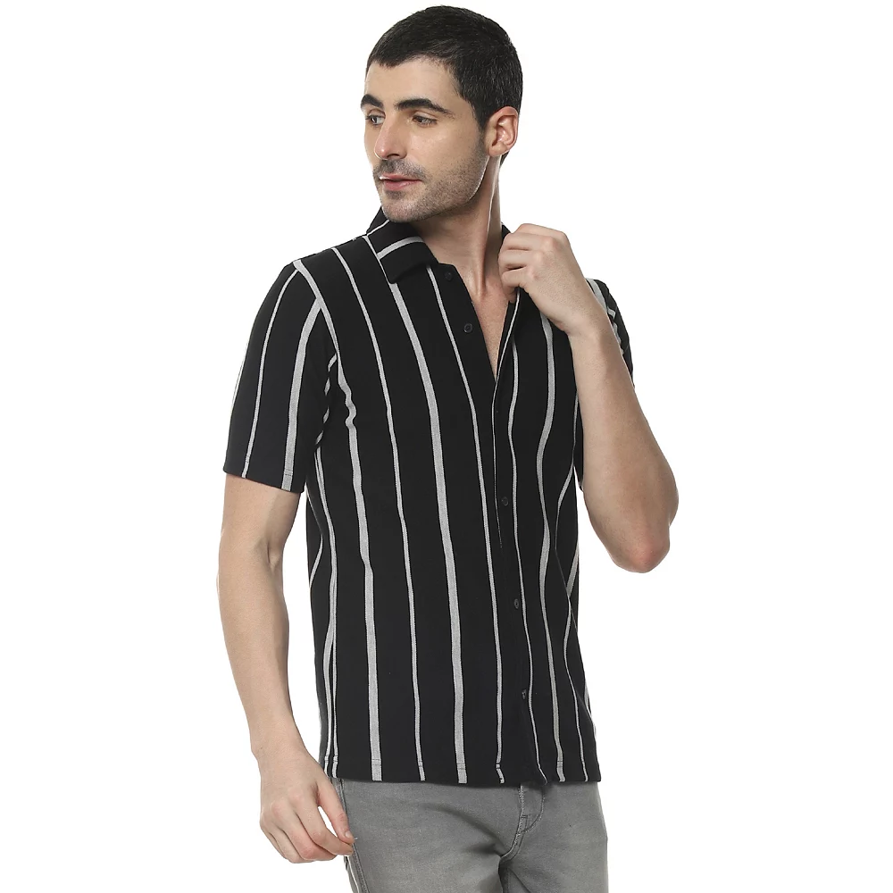 Campus Sutra Men Flat Collar Striped Shirt 5 Campus Sutra Men Flat Collar Striped Shirt - Image 3