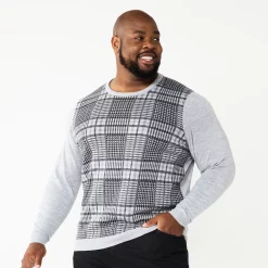Big & Tall Apt. 9® Merino Pattern Crew Sweater